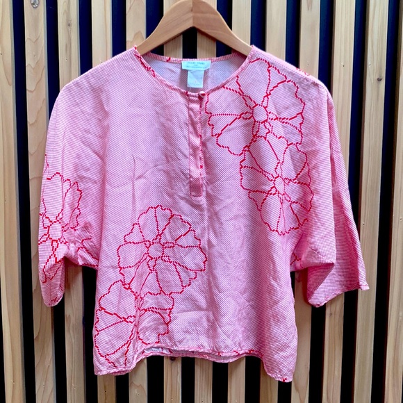 Vintage 1970’s Silk Blouse John Yang For Jack Mulqueen Ltd. - Picture 1 of 9